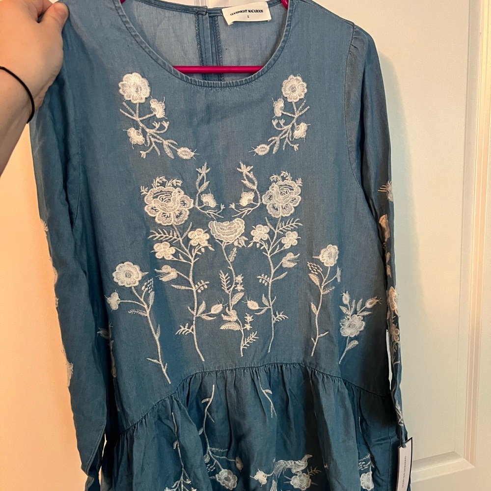 Denim floral dress